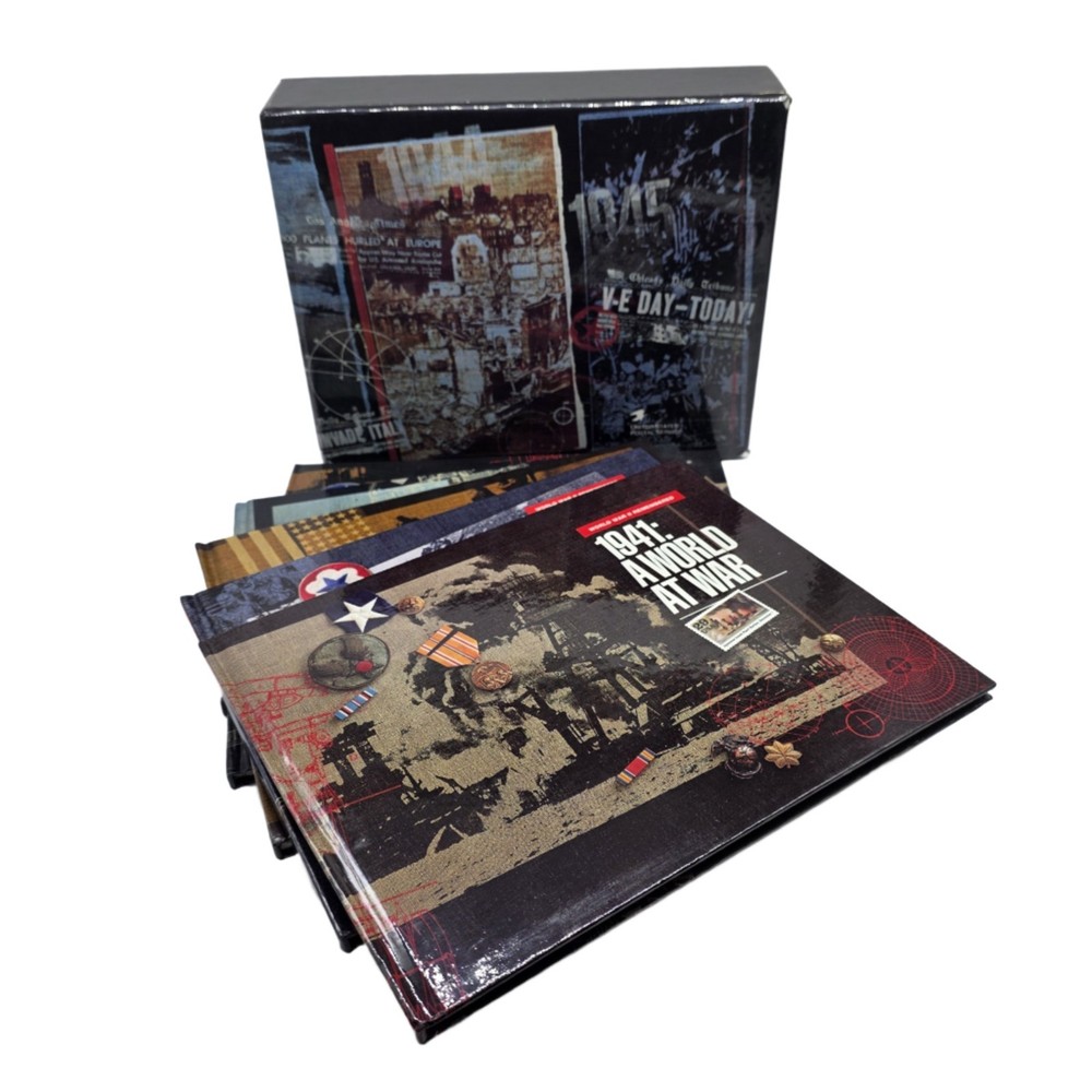 USPS WW2 Remembered Box Set in Slip Case 5 Stamp Albums Plus Complete Stamp Sets