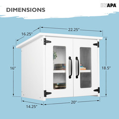 Little Library Box Outdoor – 22X14X19 Inch, White Library Book Kit – Weatherproo