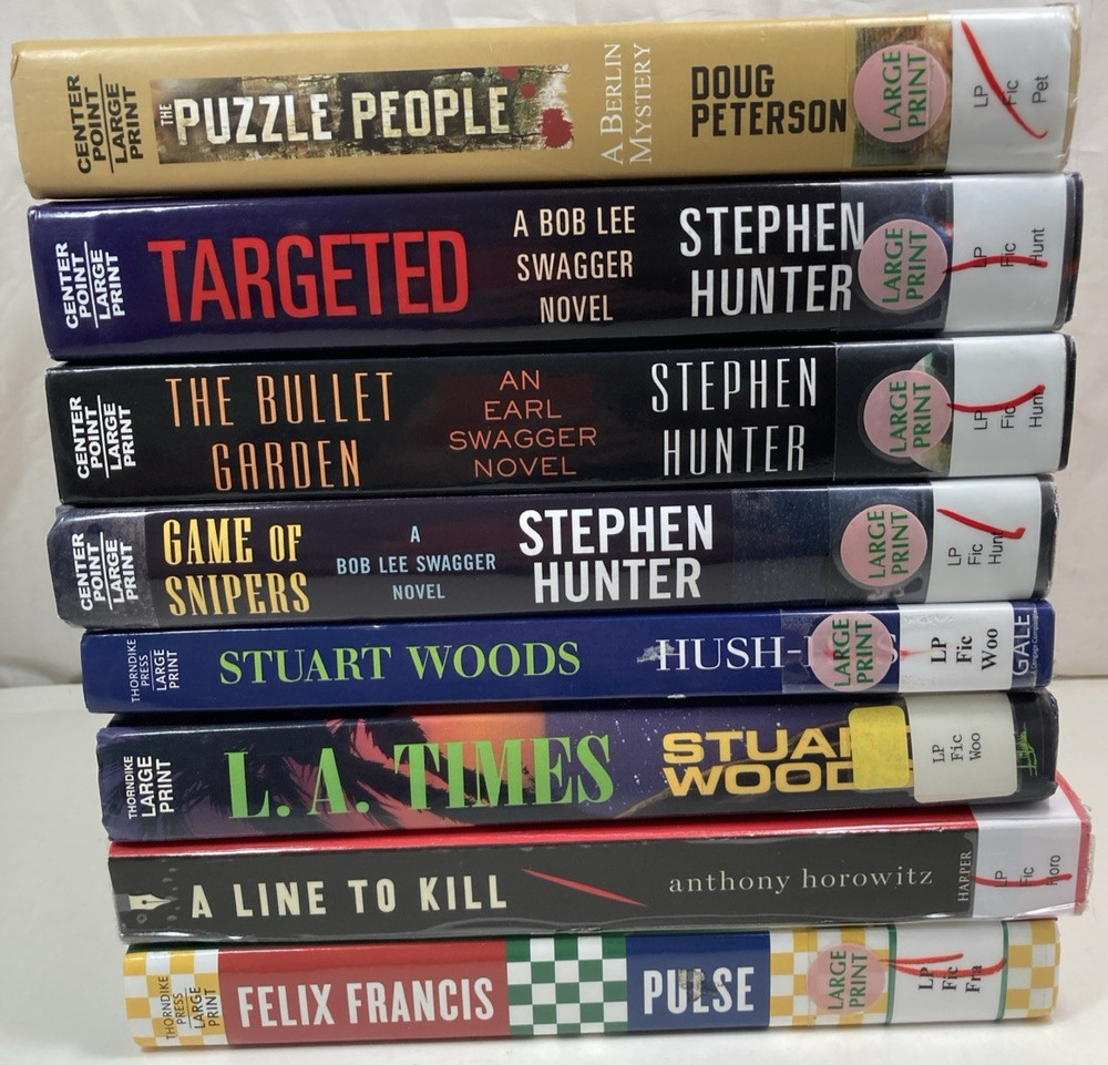 8 Large Print Mystery Thriller Ex-Library Novel Book Lot Candice Fox Johansen