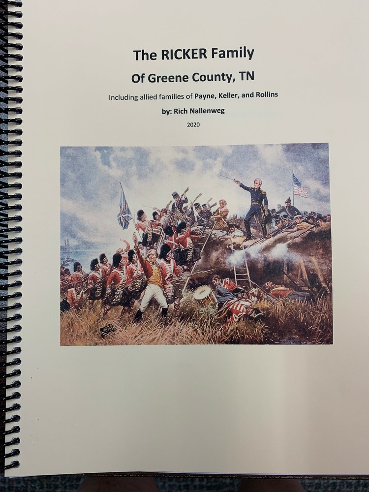 Ricker Family of Greene County, TN BOOK with Payne, Keller, & Rollins