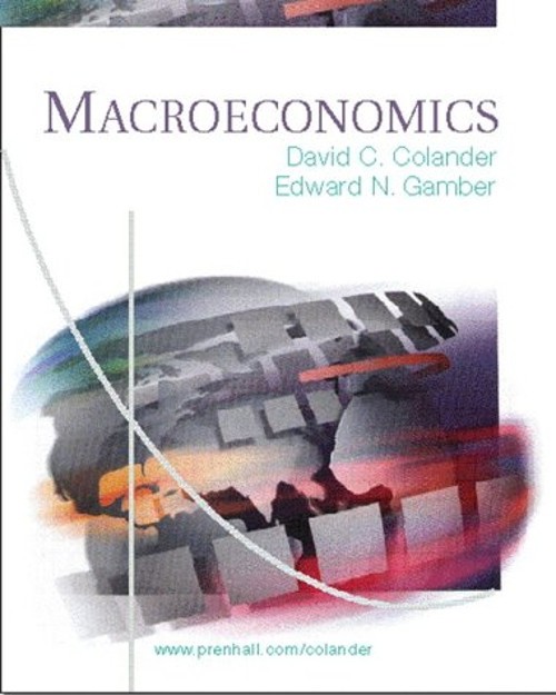 Macroeconomics Hardcover David C., Gamber, Edward Colander