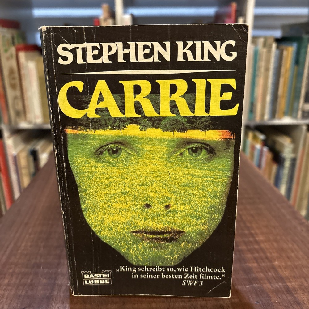 CARRIE by Stephen King 1987 Vintage Paperback Book German ~ Bastei Lubbe