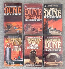 Frank Herbert = complete DUNE sextet = 6 vintage paperbacks 1970s