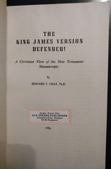3 Books: The King James Version Defended! E. Hills (First). 2x Charles C. Ryrie