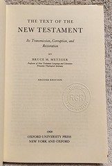 The Text of the New Testament by Bruce Manning Metzger HCDJ 2nd Ed 1968 Oxford