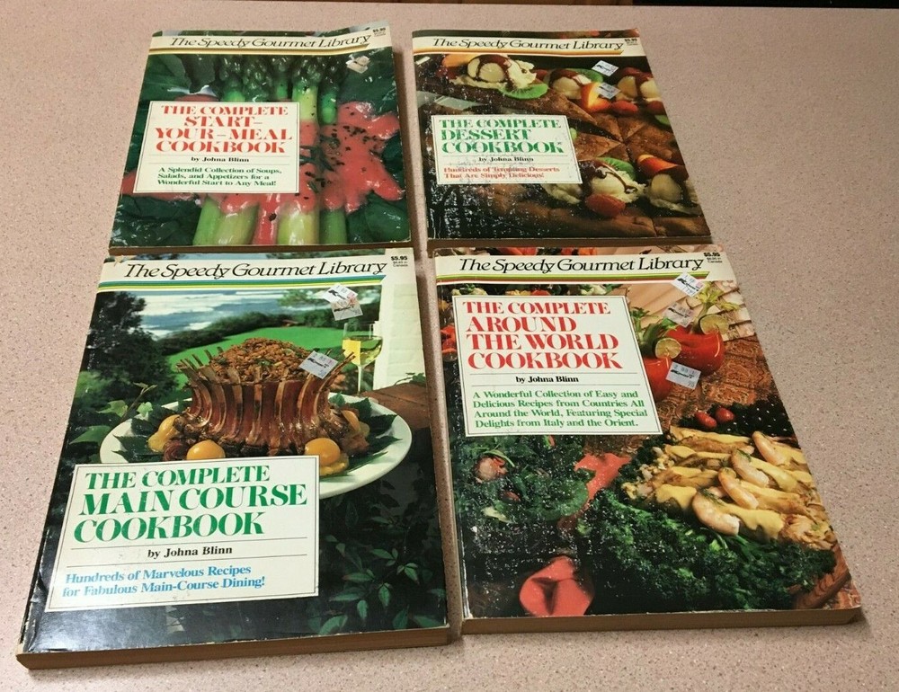 VINTAGE THE SPEEDY GOURMET LIBRARY COMPLETE COOKBOOK SET OF 4 JOHNA BLINN