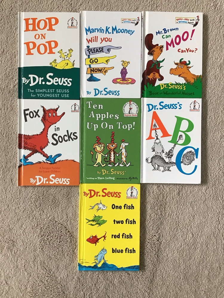 Lot of 7 Hardcover Beginner Books by Dr. Seuss 8 3/4″ x 6 1/4″