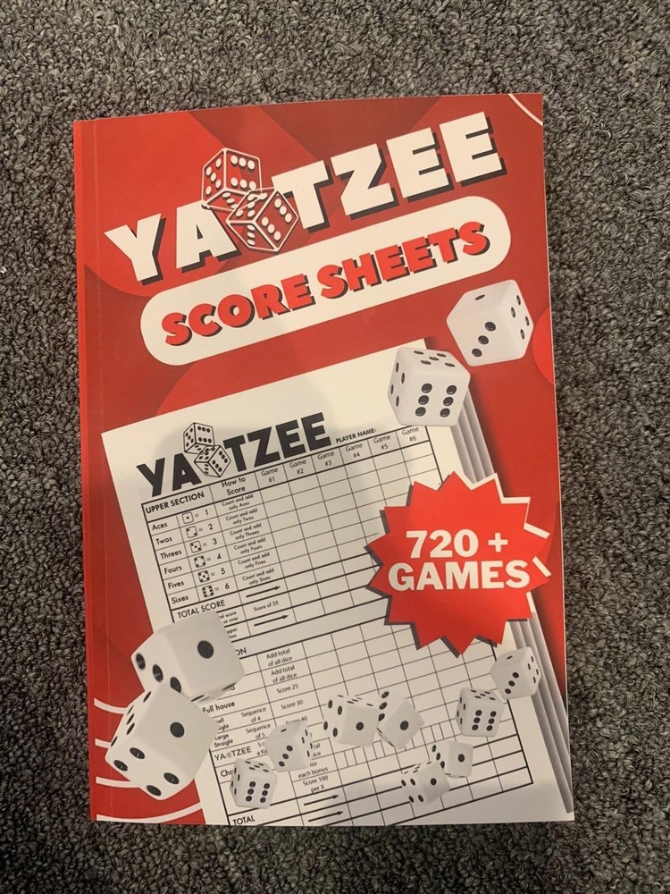 Yahtzee Score Pads Large Print 6×9 Score Sheets 720+ Pages Game Record Book NEW