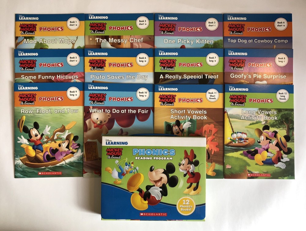 Disney Mickey Mouse Phonics Childrens Books Learn to Read Box Set Lot 12