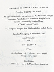 Yann Martel SIGNED Self 1st Edition 1st Printing Hardcover DJ Knopf Canada 1996