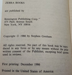 The Shadow Man by Stephen Gresham 1st Print Paperback 1986