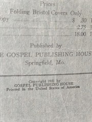 1931 Evangel Songs PB Hymnal by Gospel Publishing House Vintage Paperback