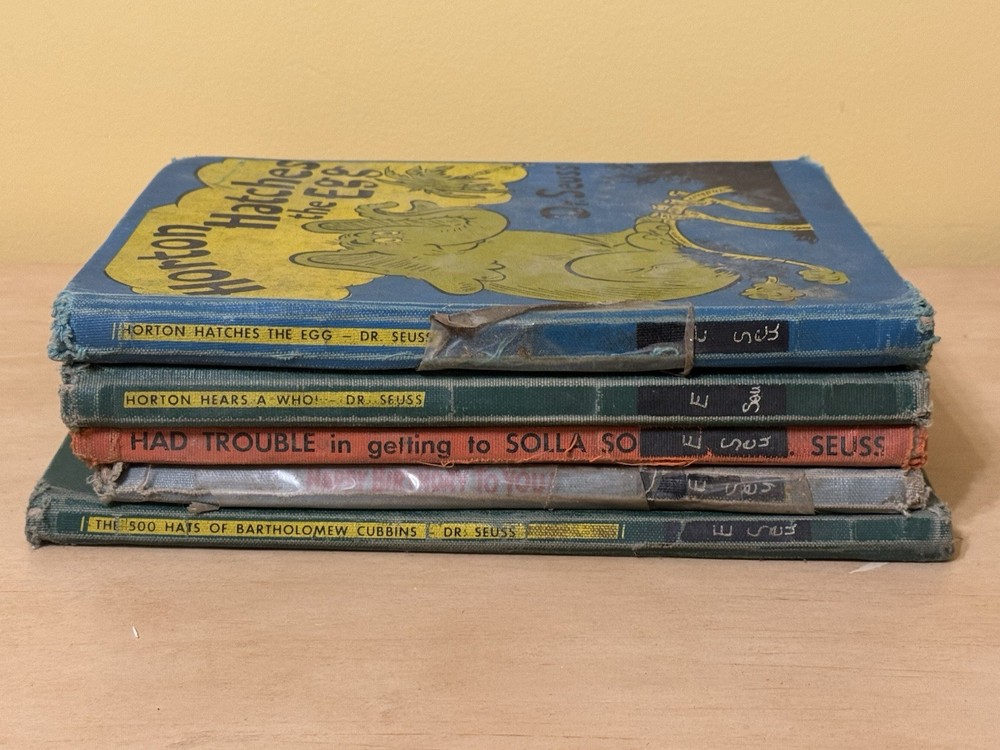 Lot Of 5 Vintage Hardcover Dr. Seuss Library Books – 1930s 1940s 1950s 1960s