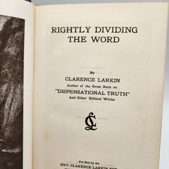 Rightly Dividing The Word Clarence Larkin 1943 4th Printing Biblical Theology