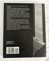 Delirious New York Rem Koolhaas 1994 Monacelli Press Architecture Book Paperback