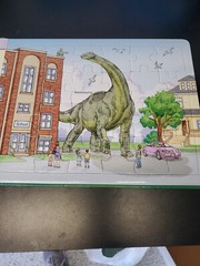 Discovering dinosaurs Book and 5 jigsaw puzzles