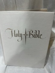 Vintage Large Holy Bible Catholic Version White Gold Gilt Page Edges Pictures