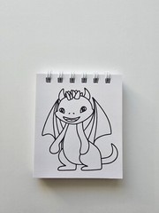 Dino and Dragons Mini Coloring Book for kids and Adults. Mini Coloring Books