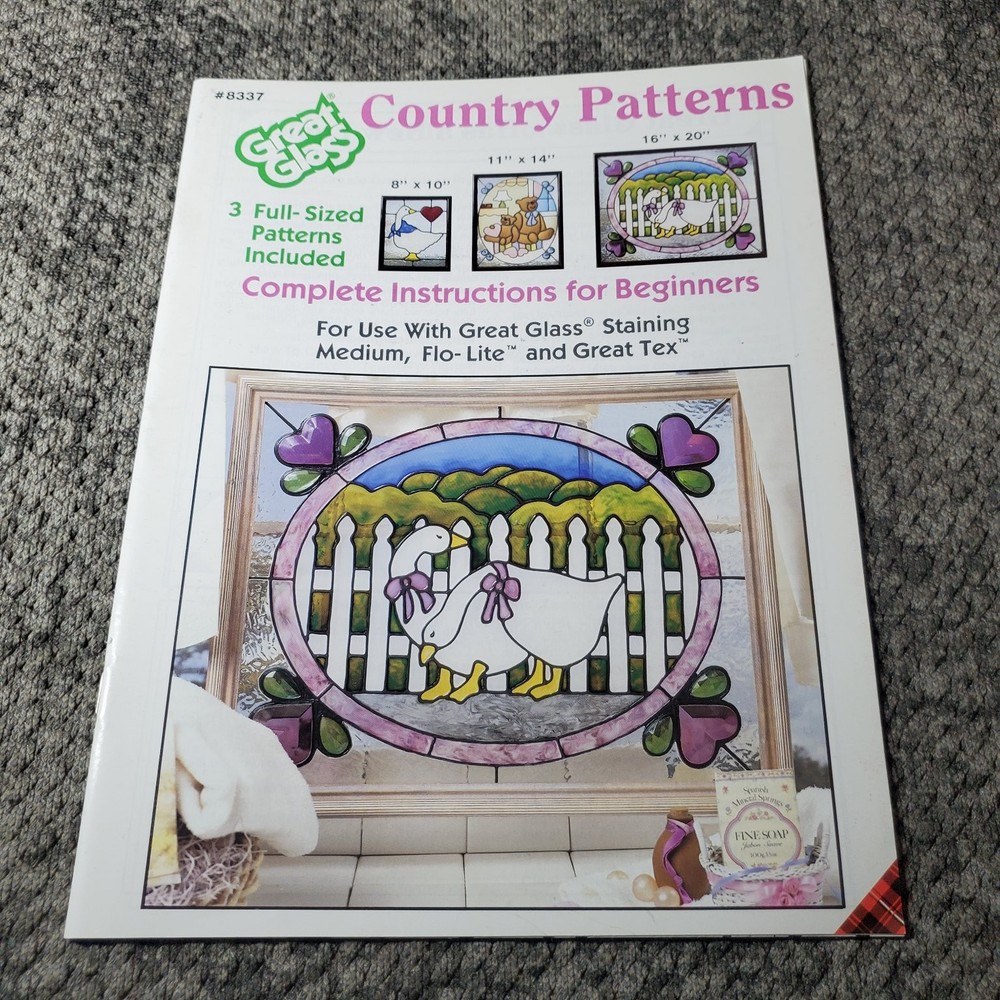 Country Patterns Great Glass Stained Glass Craft DIY Instructions Carol Smith