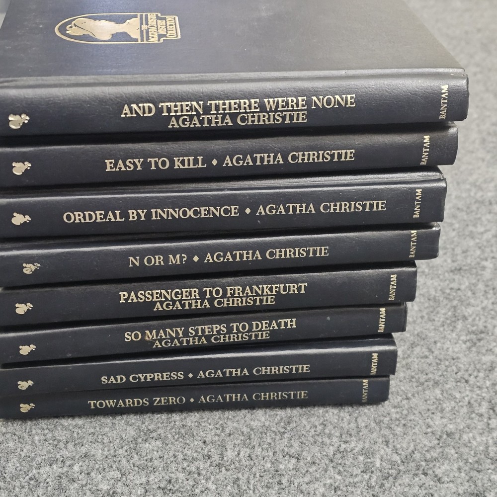 Agatha Christie Hardcover Book Lot 8 Vintage Mystery Collection Bantam Decor