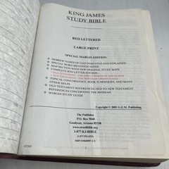2001 Word Of God KJV Leather Special Margin Edition Bible Large Print Red Letter