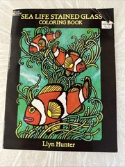Dover Publications Stained Glass Color Book – Paperback, by Llyn Hunter – Good