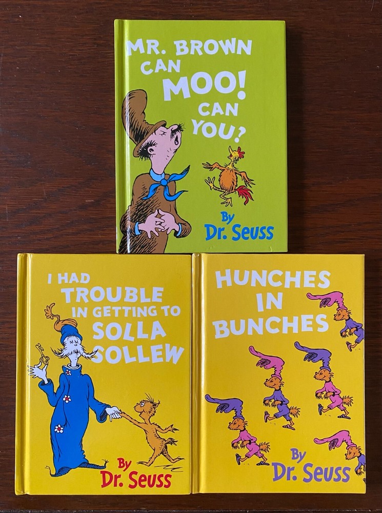 3 Dr. Seuss 2008 UK mini books Rare 4 1/2 x 6 1/4 ” Free Shipping
