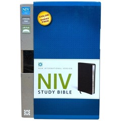 NIV Study Bible by Zondervan 2011 Black Leather with Silver Gilded Edges