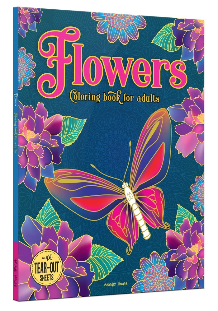 Flowers Coloring Book for adults Multicolor