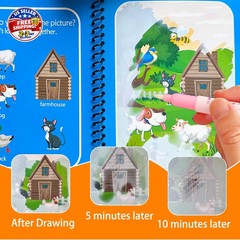 14 Pack Water Coloring Books,Water Doodle Book Toys,Reusable Water Painting Book