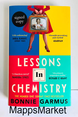 SIGNED Lessons in Chemistry by Bonnie Garmus WATERSTONES HC 1/2 ~STENCILED EDGE