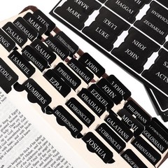 Black Bible Tabs for Men – Paper Index Tabs for Scripture Study & Chapter Marker