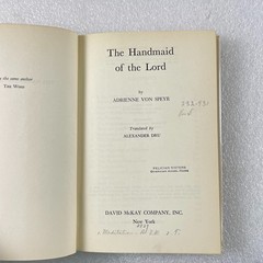 The Handmaid of the Lord by Adrienne von Speyr – David McKay 1955 – HC/DJ Ex-Lib
