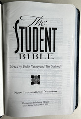 Scarce! 1984 NIV Student Bible Blue Bonded Leather Compact Yancey & Stafford VG-