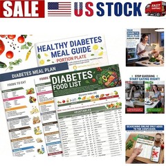 3PCS Diabetes Food List Chart and Meal Planner for Diabetics Type 3 Diabetes Die