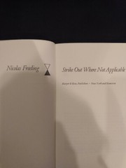 Strike Out Where Not Applicable A Novel By Nicolas Freeling Book Club Edition!