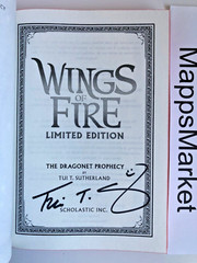 SIGNED The Dragonet Prophecy (Wings of Fire 1) Tui T. Sutherland LIMITED EDITION