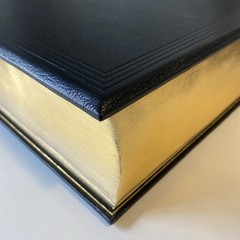 LARGE Holy Bible NIV – Black Morocco Leather Lectern Bible with Box – 1986