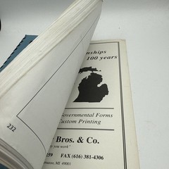 1997 State of Michigan Township Officials Directory spiral Bound Book 232 Pages