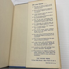 Religion in Public Education Despite Church & State Separation 1947 Thayer HC