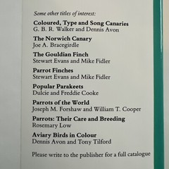 The Gloster Fancy Canary – Guide To Keeping, Breeding N.J. Barrett + C.Blackwell