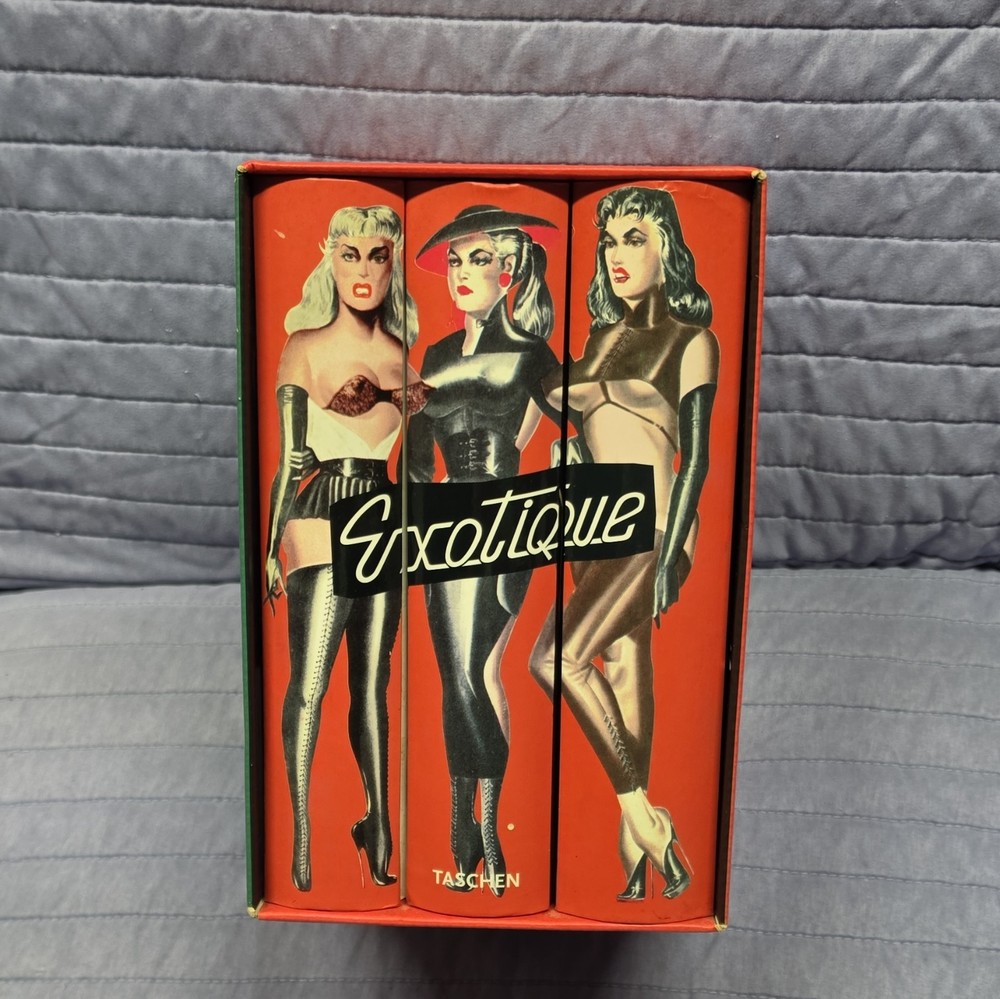 EXOTIQUE – 3 Volume Set w/ Slipcase TASCHEN Betty Page Pin-up Illustrated Books