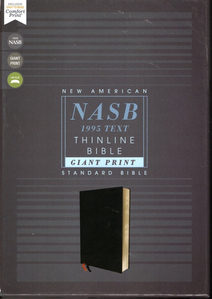 NASB Thinline Bible Red Letter Edition [Giant Print, Black] by Zondervan. NEW