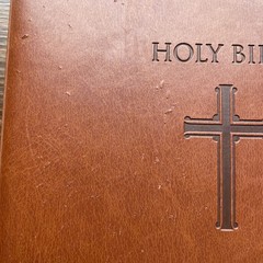 NKJV Holy Bible Super Giant Print Reference Edition Red Letter Leather Worn