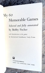 My 60 Memorable Games ~1969~ Bobby Fischer Sjakk Chess Gambit Grandmaster ♘♟️♕
