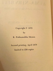 (2nd printing 1978 ltd. ed ,250) Atma-Nirvriti; Indian Hindu philosophy