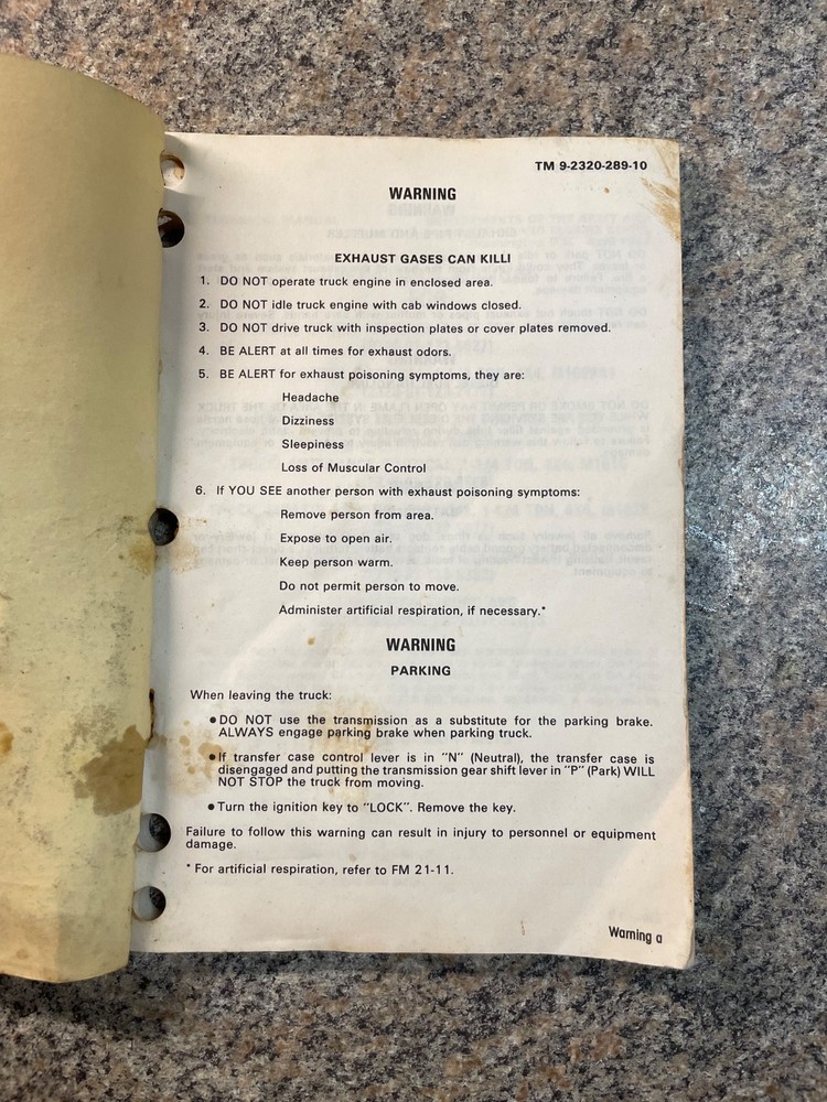 Original 1983 TM 9-2320-289-10 Operator’s Manual for the M1008 series of trucks