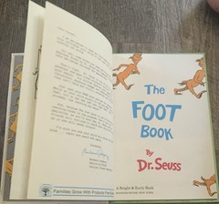 The Foot Book By Dr. Seuss 1968 Grolier Book Club Edition GOOD Condition Bright!
