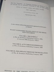 New Testament An Expanded Translation Bible Kenneth S. Wuest Hardcover No Marks
