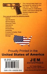COLT 1911 .45 AUTO DO EVERYTHING MANUAL DISASSEMBLY MAINTENANCE CARE BOOK NEW